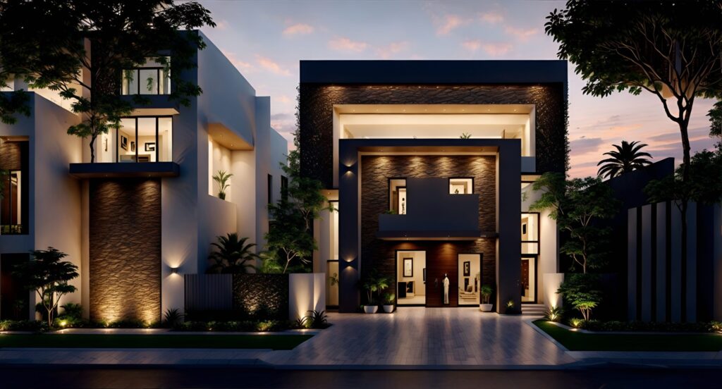 Lighting on Modern House