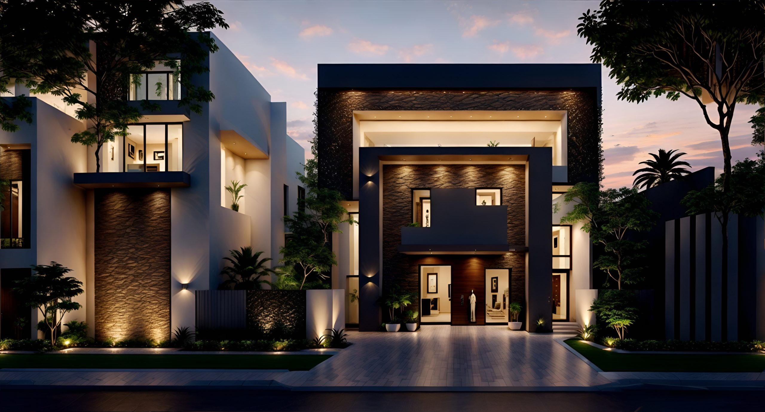 Lighting on Modern House