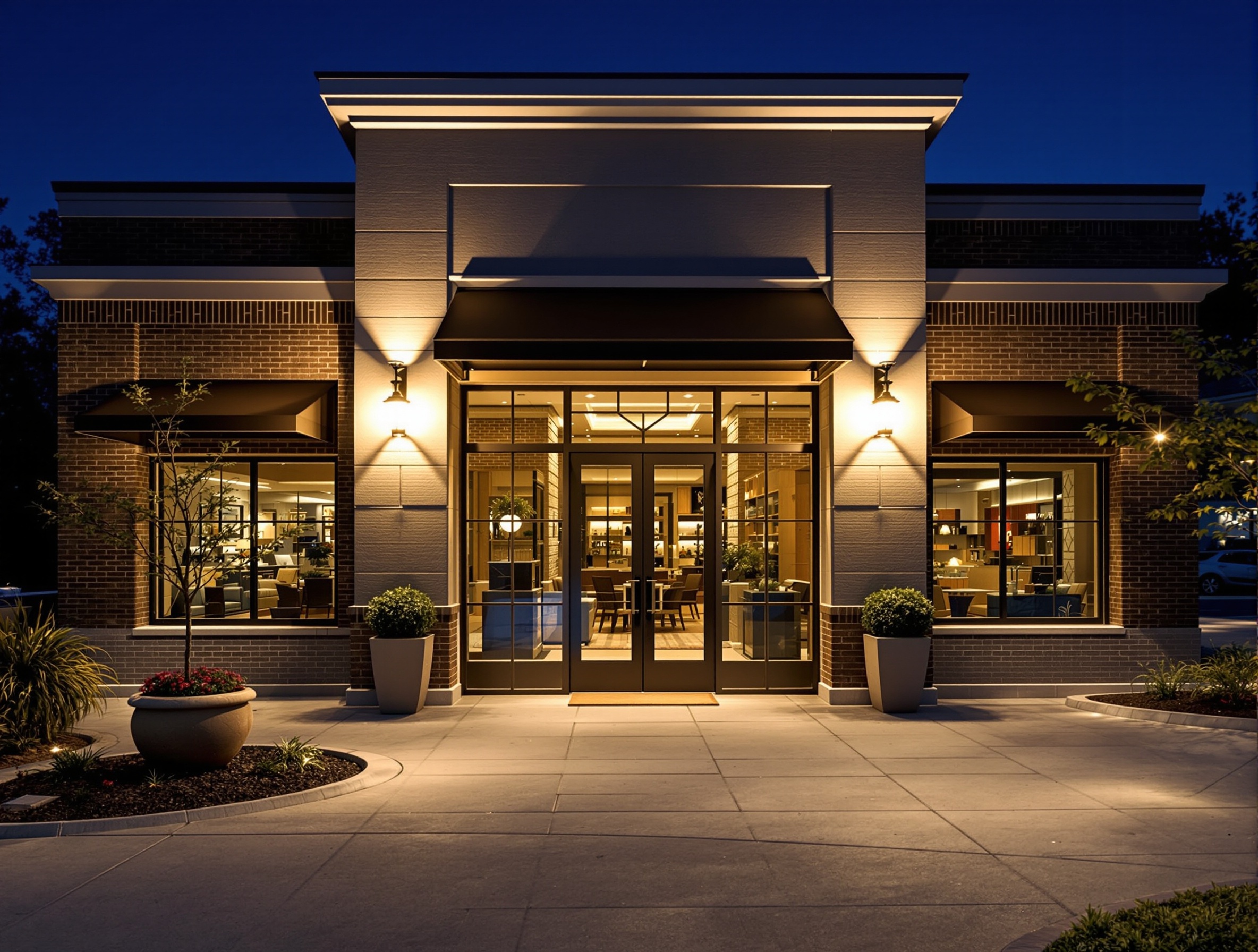A Facade That Looks Unmaintained - Commercial Outdoor Lighting