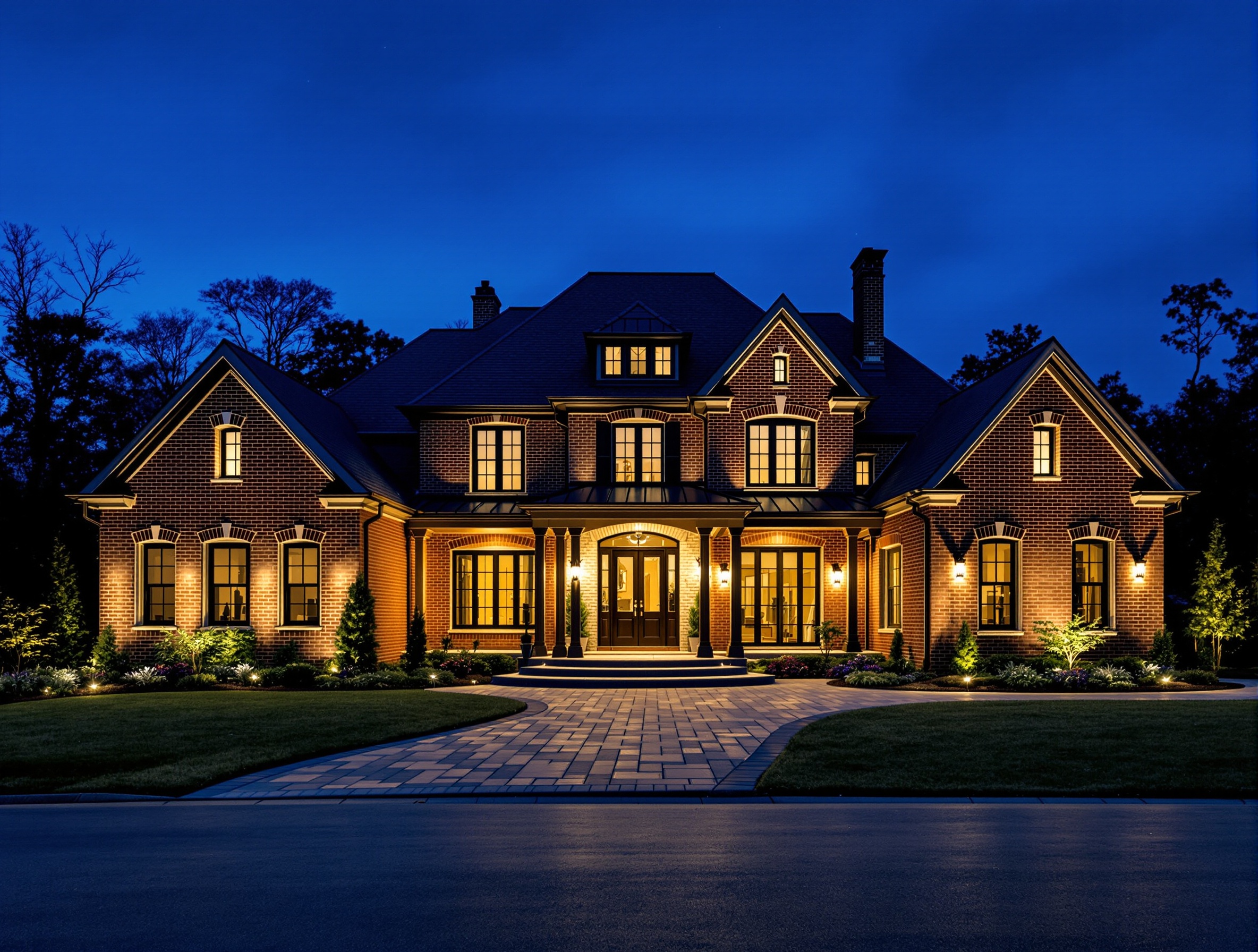 New Builds, Traditional Lines - Green Hills TN landscape lighting