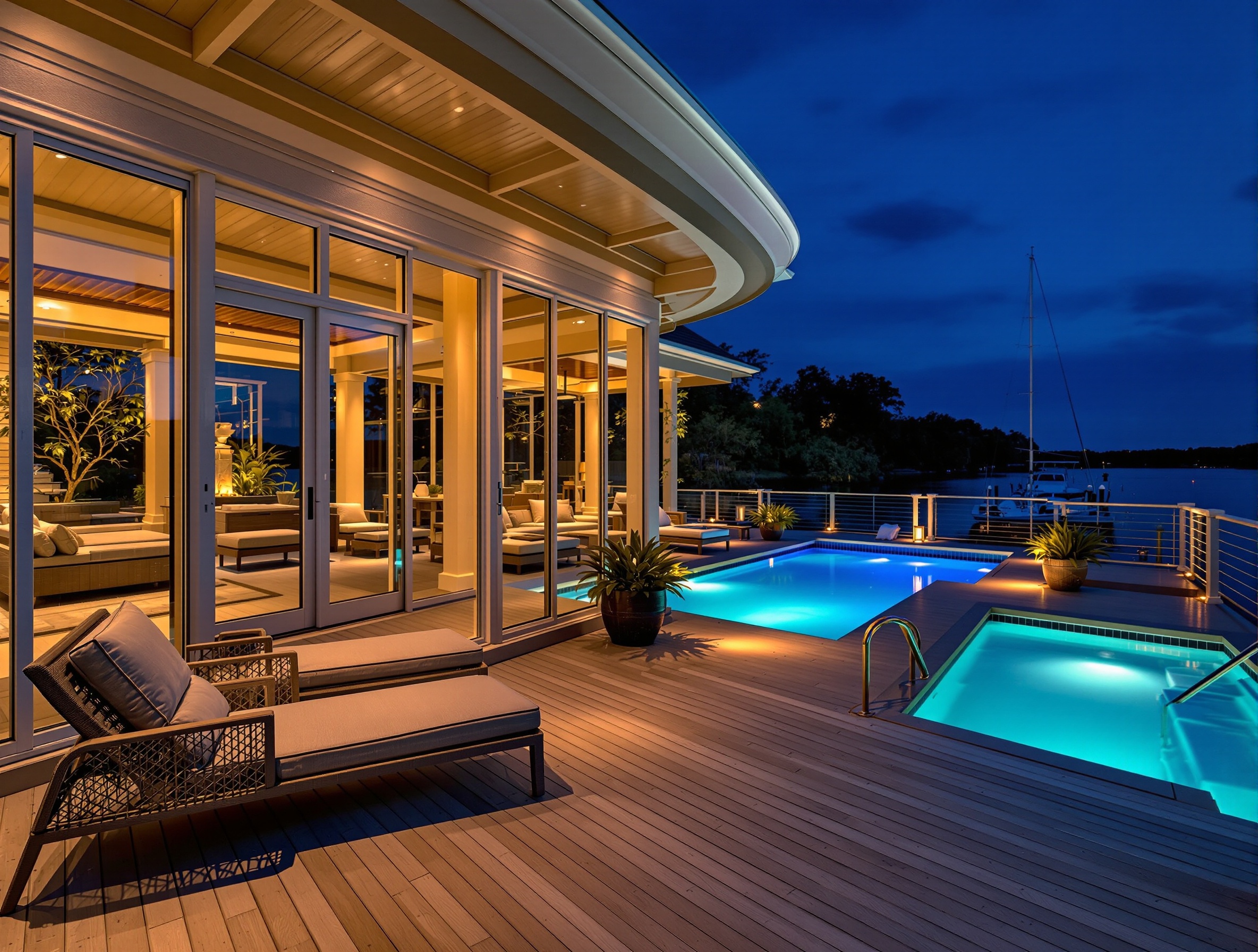 Deck, pool, and dock-area lighting - Hendersonville