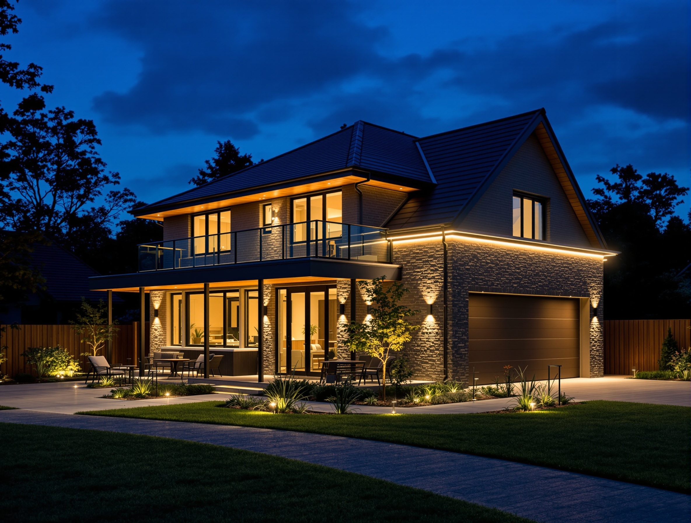 Permanent roofline lighting on a new build - Hendersonville