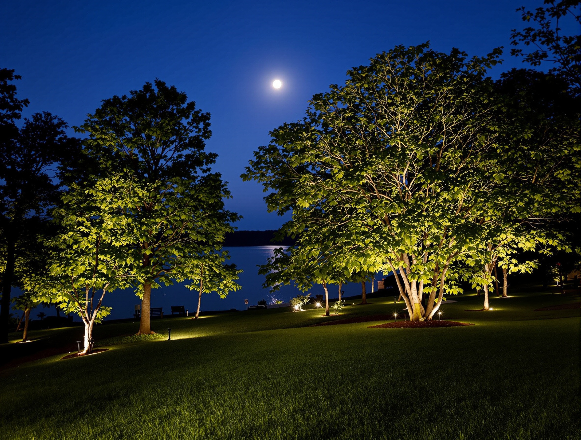 Shoreline Trees and Canopy - Hendersonville TN landscape lighting
