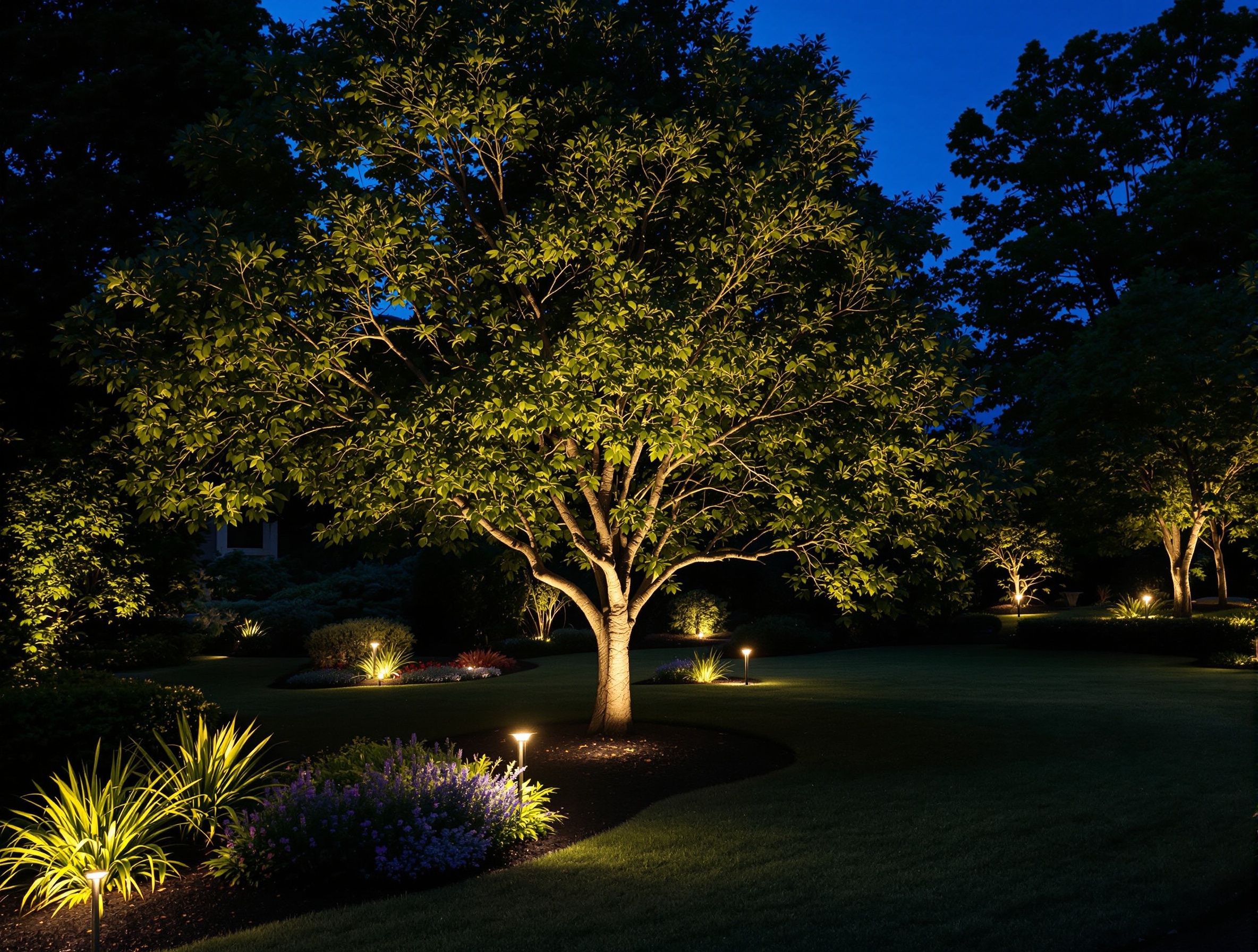 Harsh Spotlights and Hard Shadows - Landscape Lighting