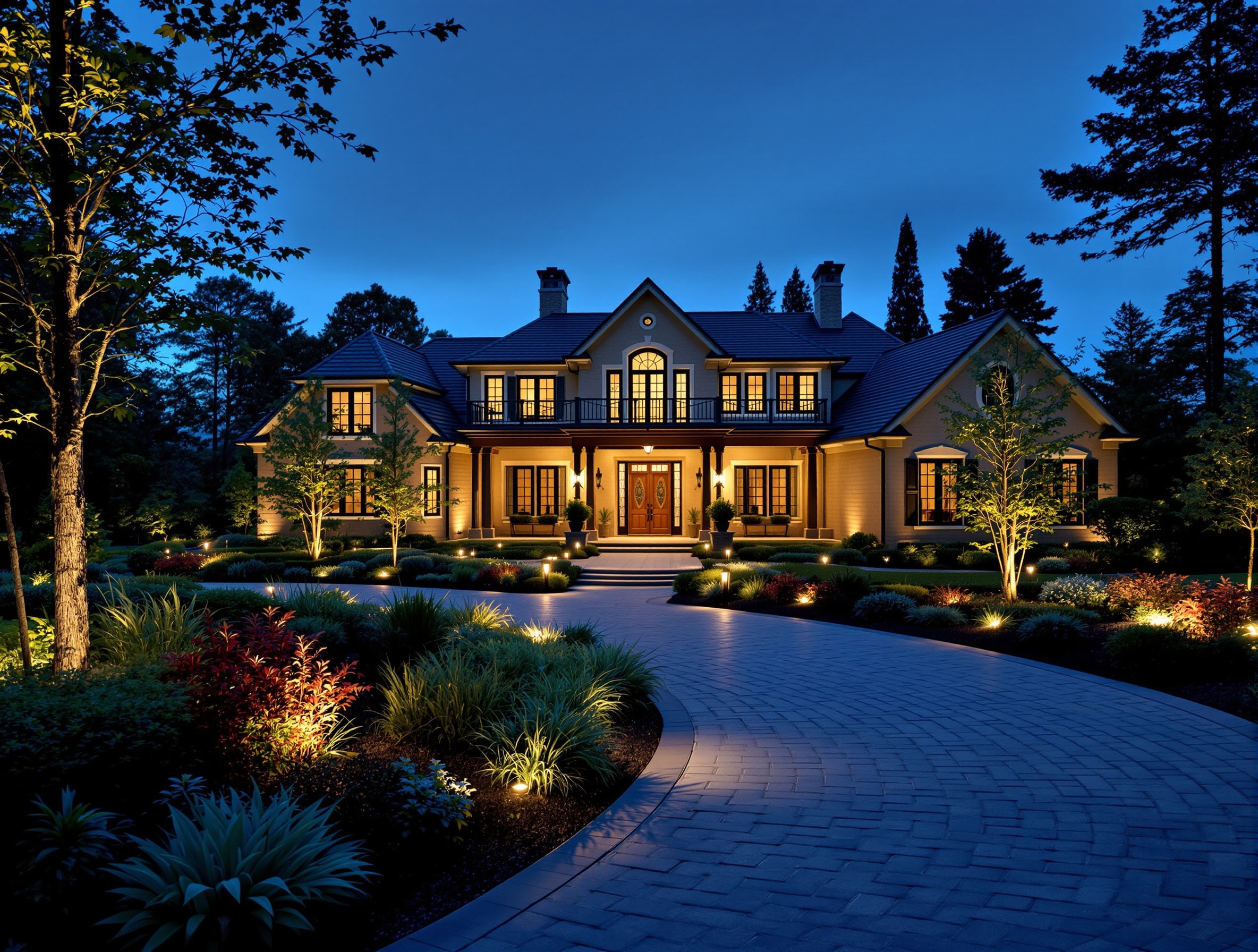 A young estate landscape lit to grow with the plantings - Mount Juliet