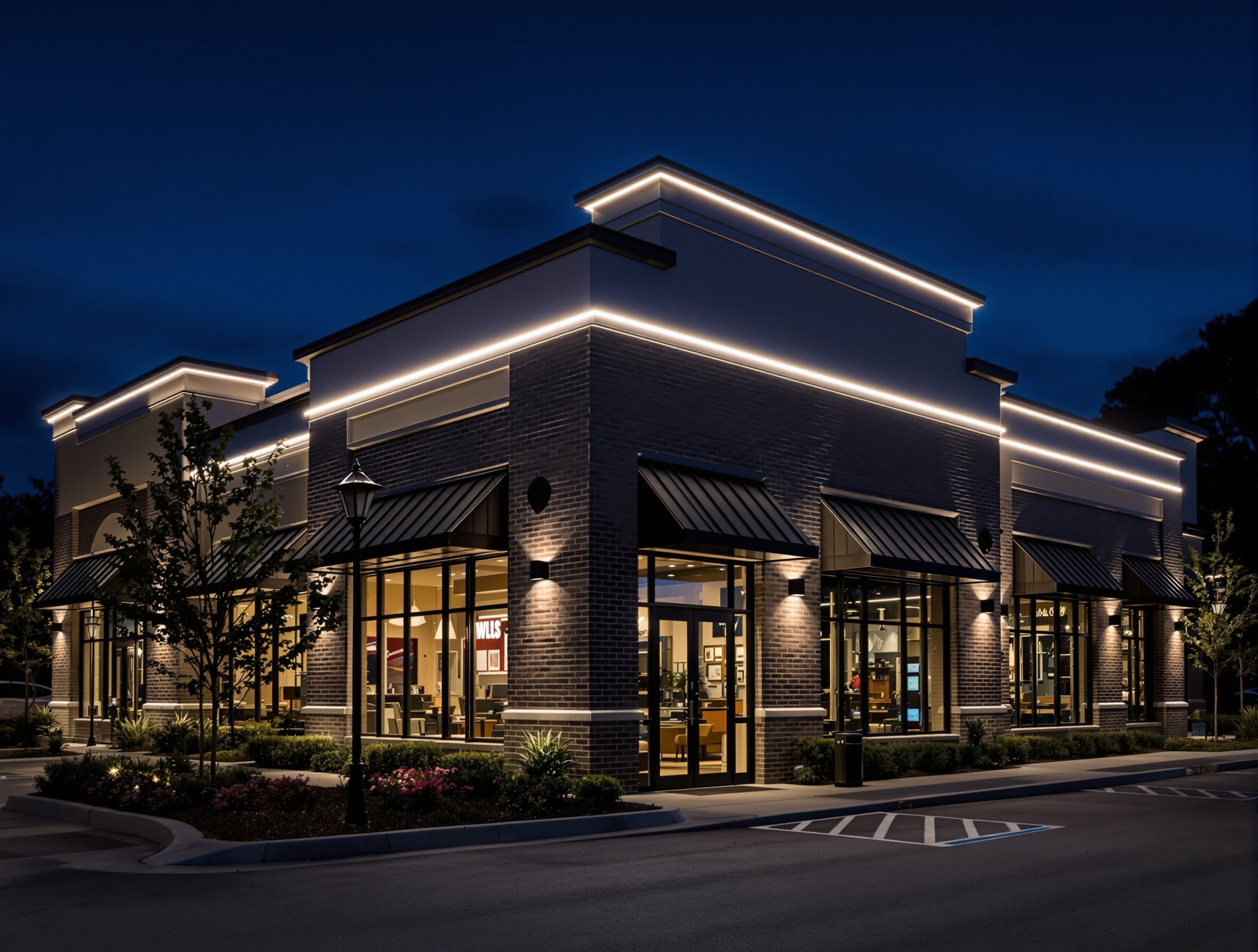 Recurring Cost on Commercial Buildings - Permanent Roofline Lighting