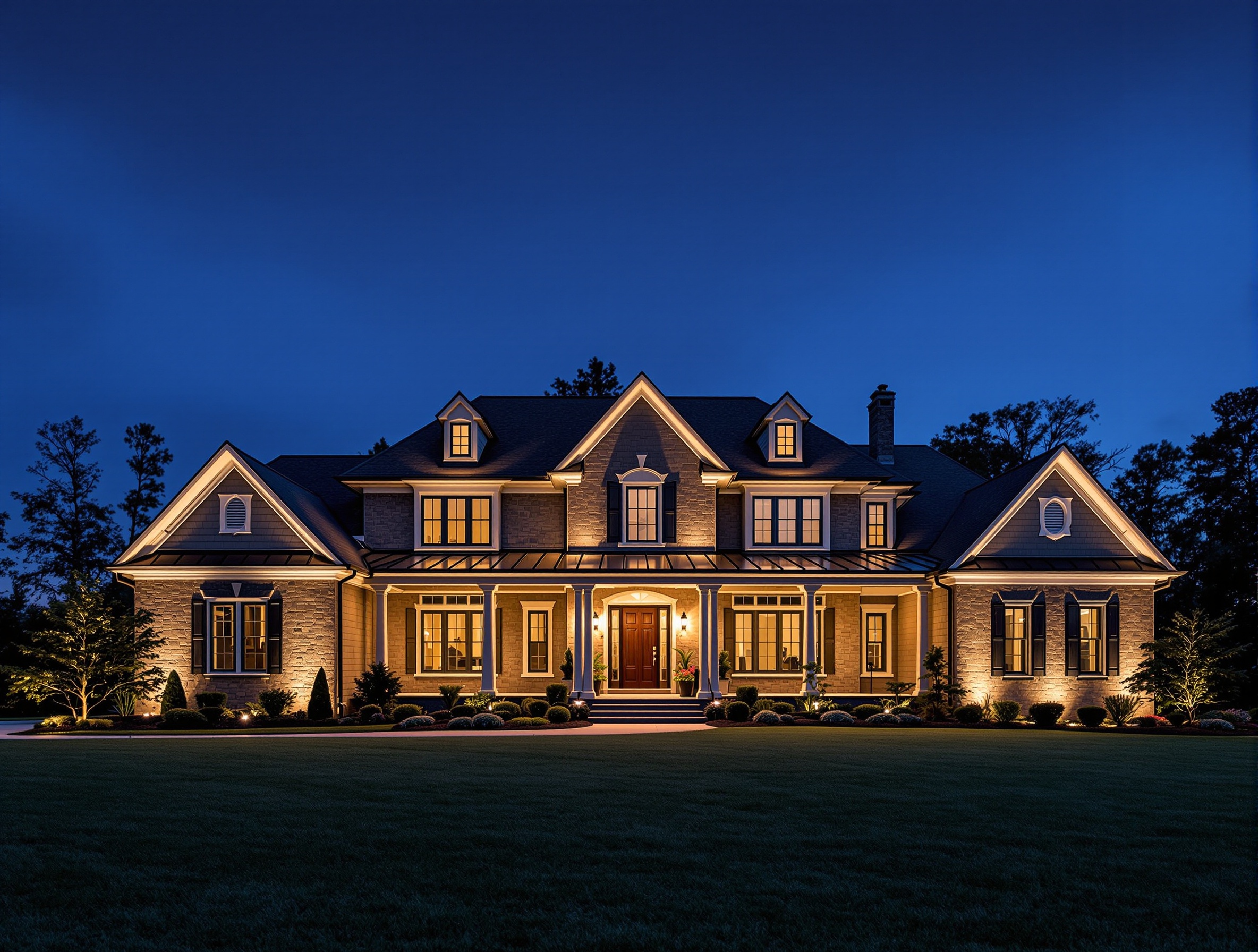 Steep or High Rooflines - Permanent Roofline Lighting