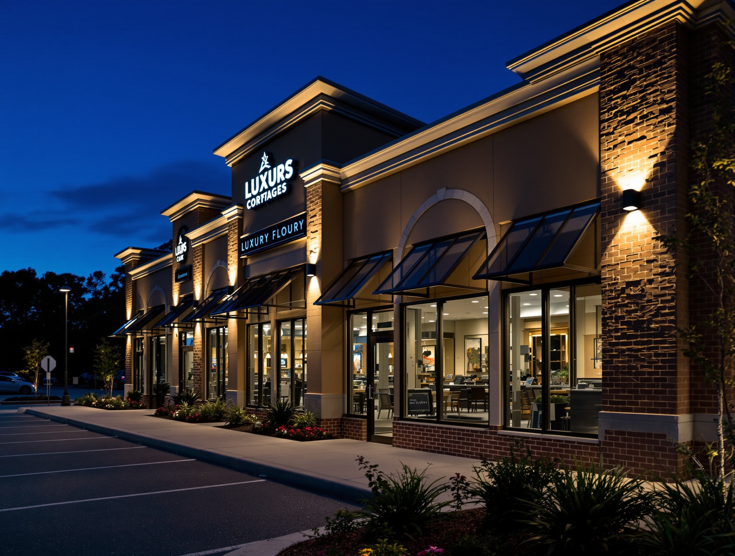 Commercial Facades - Permanent Roofline Lighting